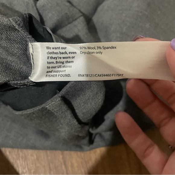 Eileen Fisher Wool Grey Dress Pants Size 6‎ - Picture 5 of 6